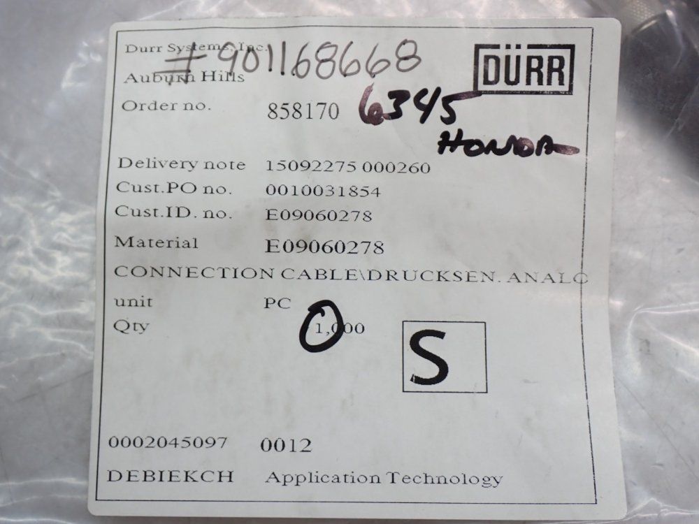 Durr Connection Cable - E09060278