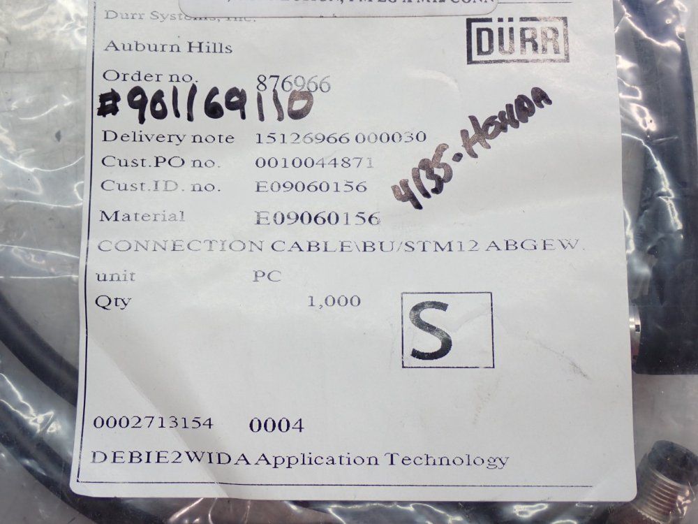 Durr Systems Connection Cable - E09060156