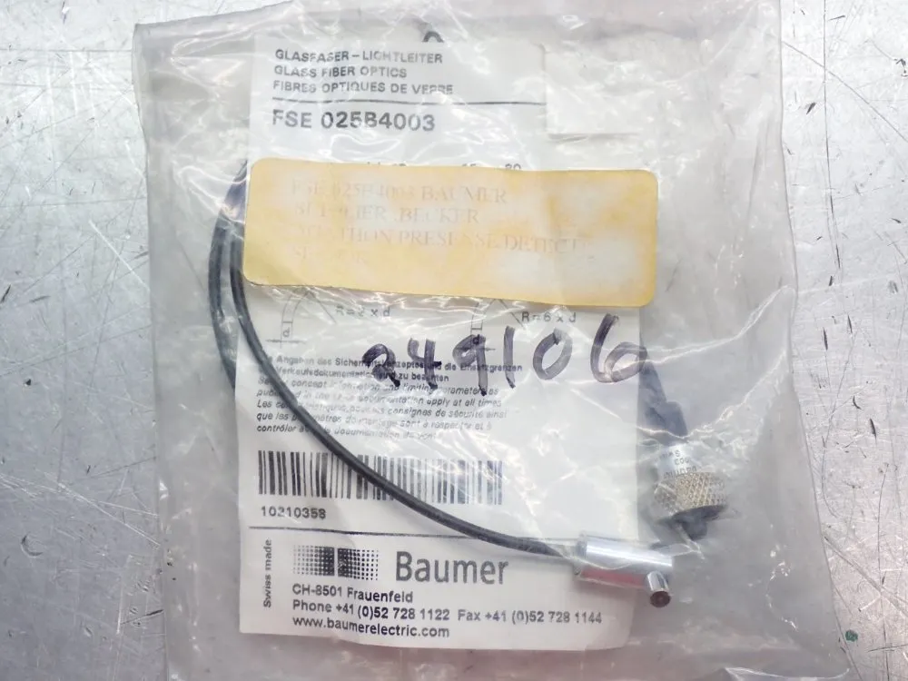 Baumer Electric Fiber Optic Cable - Fse025b4003