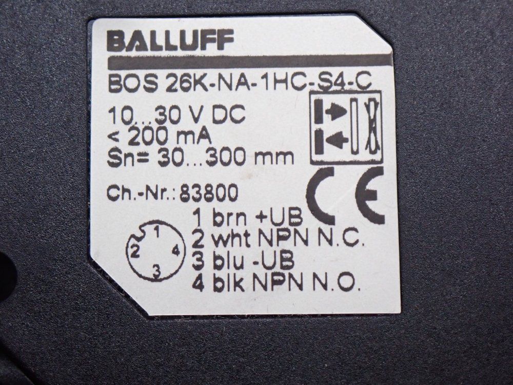 Balluff Block Style Optical Sensor - Bos-26k-na-1hc-s4-c