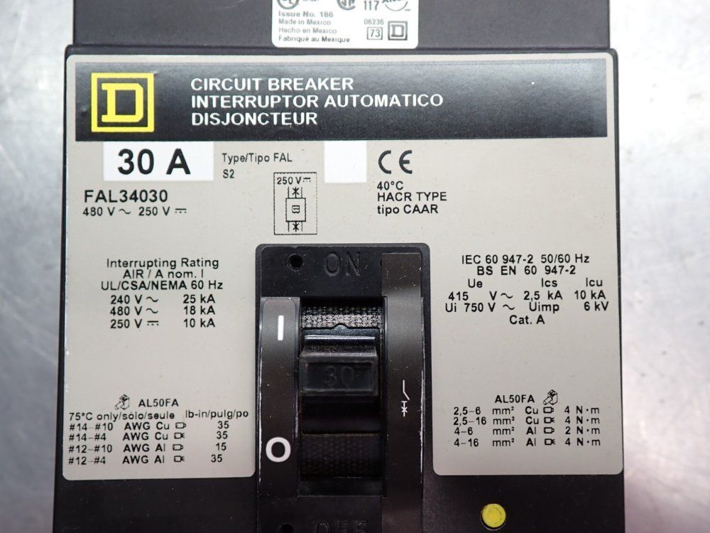 Square D Molded Case Circuit Breaker