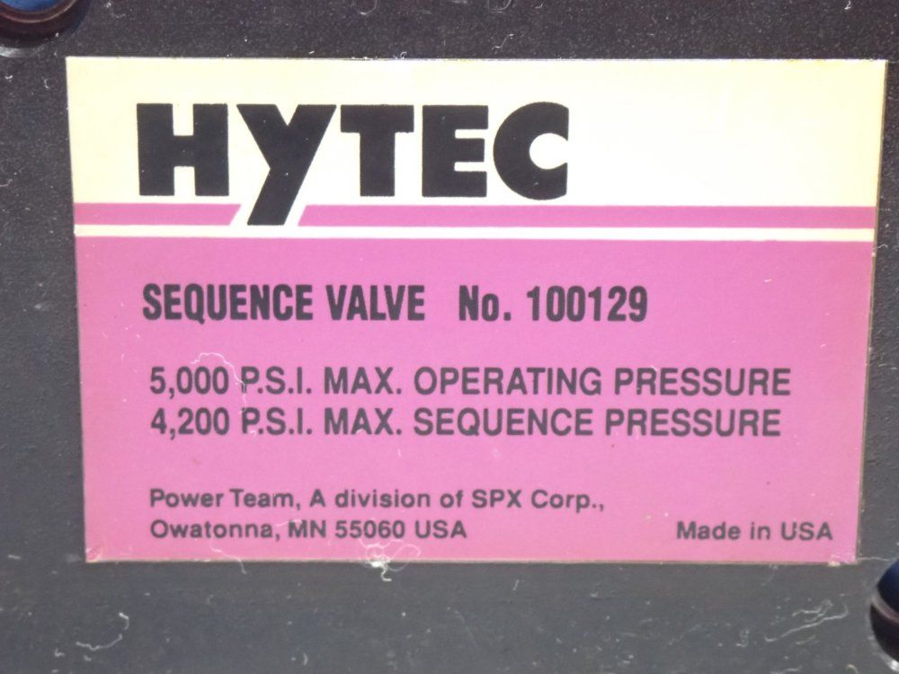 Hytec Spx 5000psi Max Op Pressure, 4200psi Max Seq Pressure Directional Sequence Valve - 100129