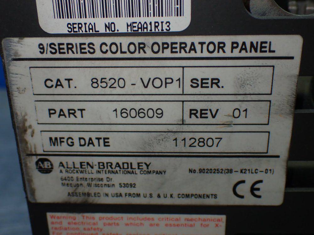 Allen-bradley Colort Crt Operator Panel - 8520-vop1