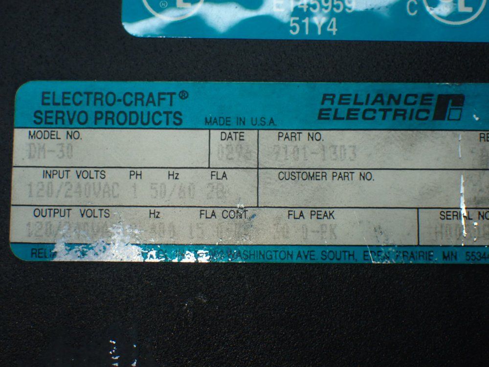 Reliance Electric Electro-craft Bru-200 Brushless Servo Drive - 9101-1303