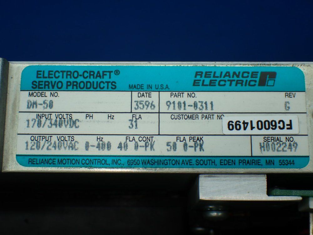 Reliance Electric Electro-craft Bru-500 Drive Module - 9101-0311