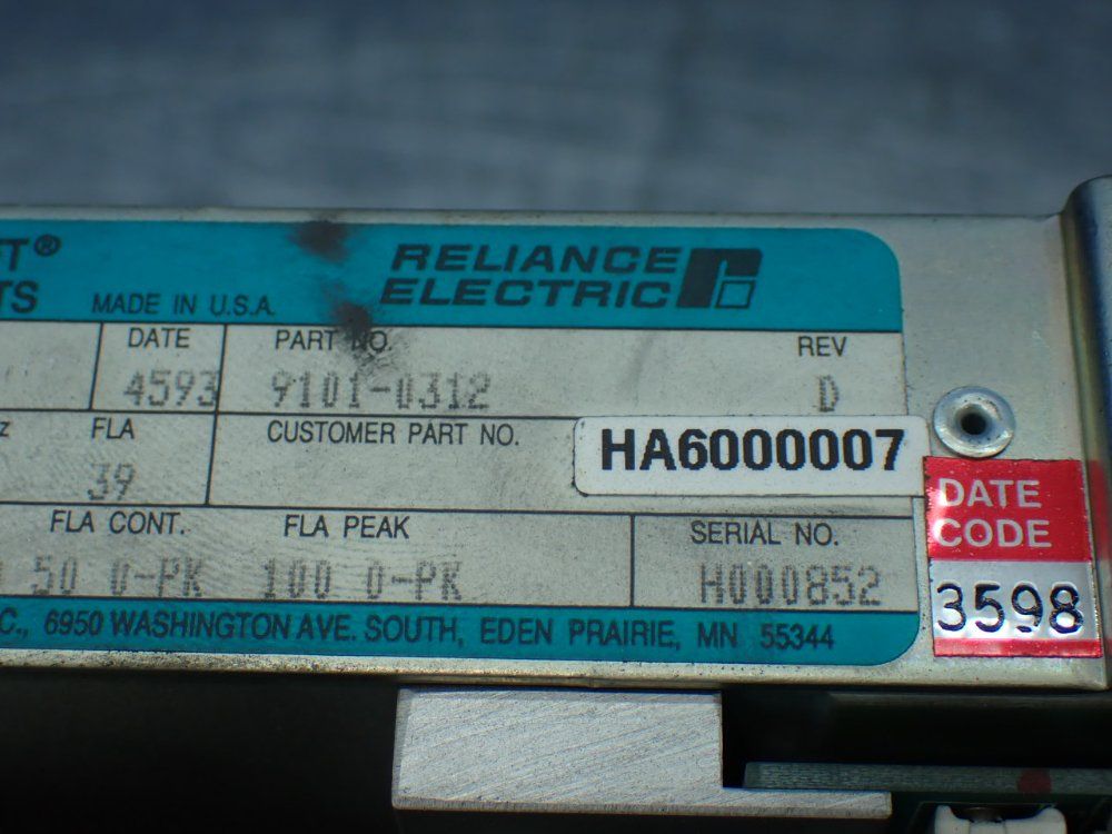 Reliance Electric Electro-craft Bru-500 Drive Module - 9101-0312