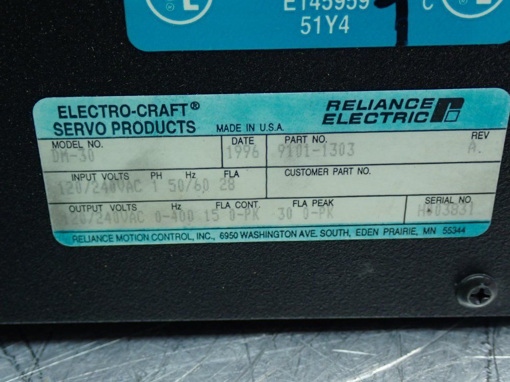 Reliance Electric Brushless Servo Drive Unit - Dm-30