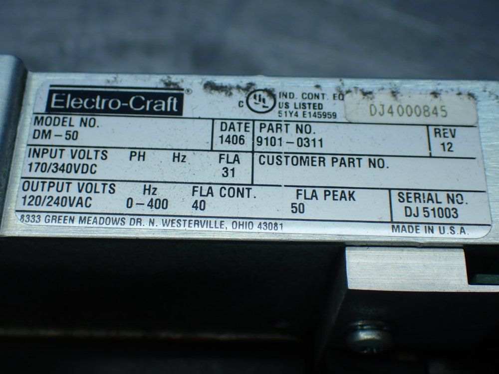 Electro-craft Bru-500 Drive Module - 9101-0311