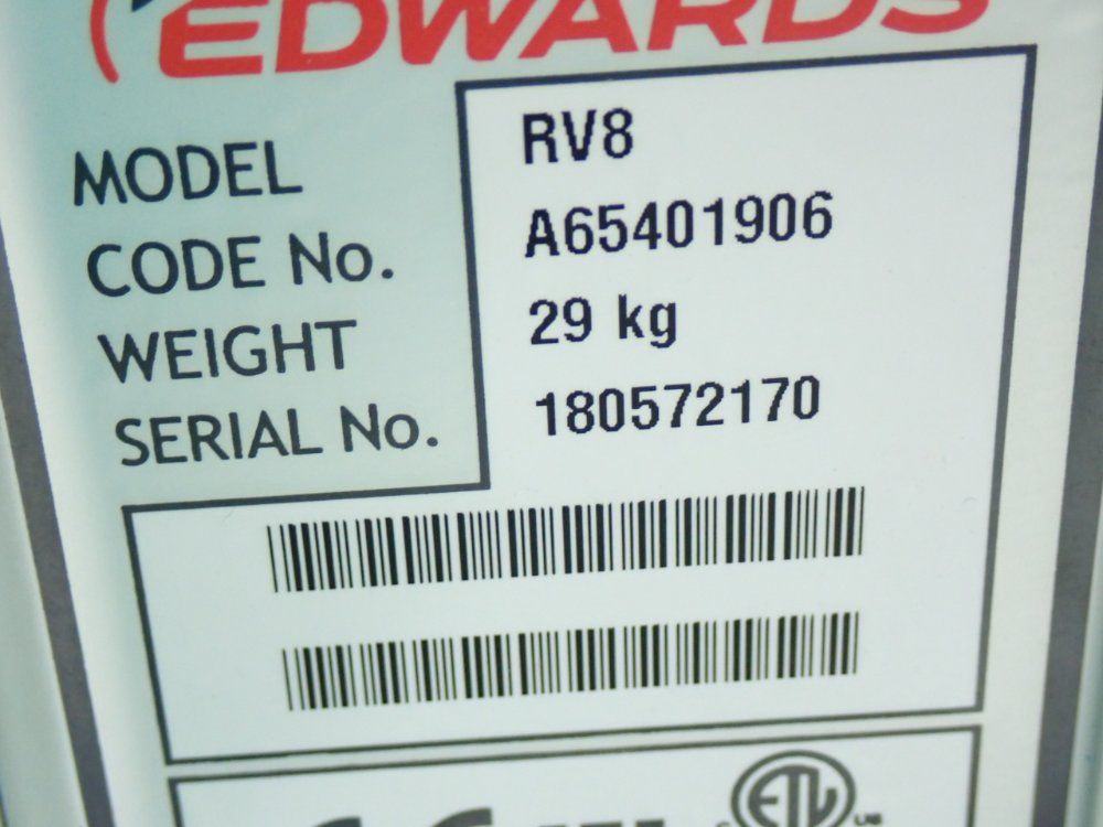 Edwards Rv8 Two Stage Vacuum Pump - A65401906