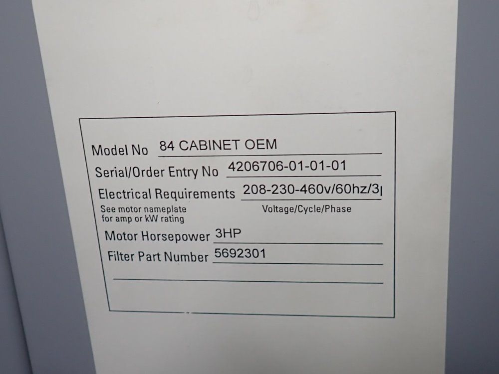 Simco Ion 3 Hp Dust Collector - 84 Cabinet Oem