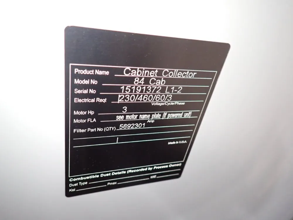 3 Hp Dust Collector - 84 Cab