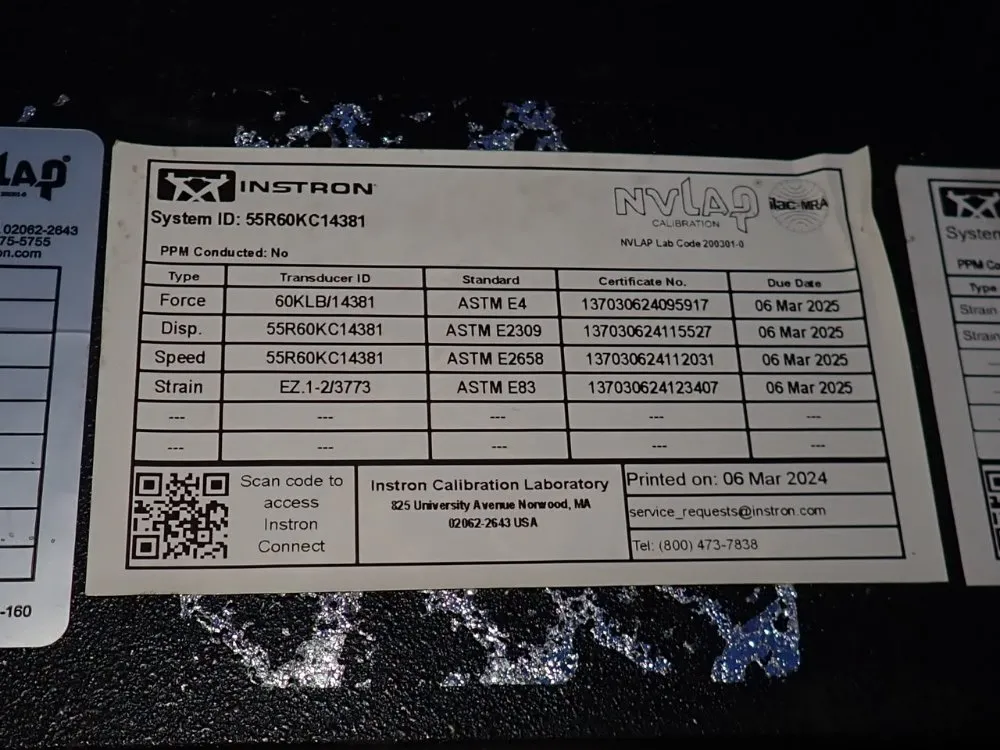 Satec Systems Tensile Tester - 5500 Ret United60k