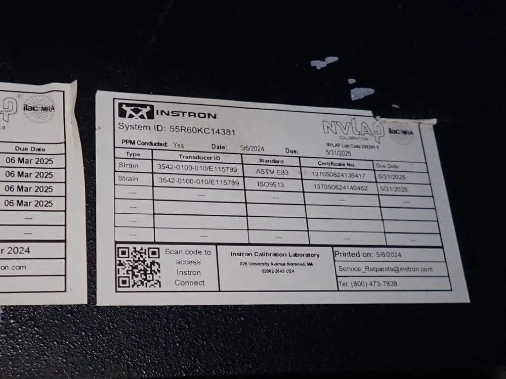 Satec Systems Tensile Tester - 5500 Ret United60k