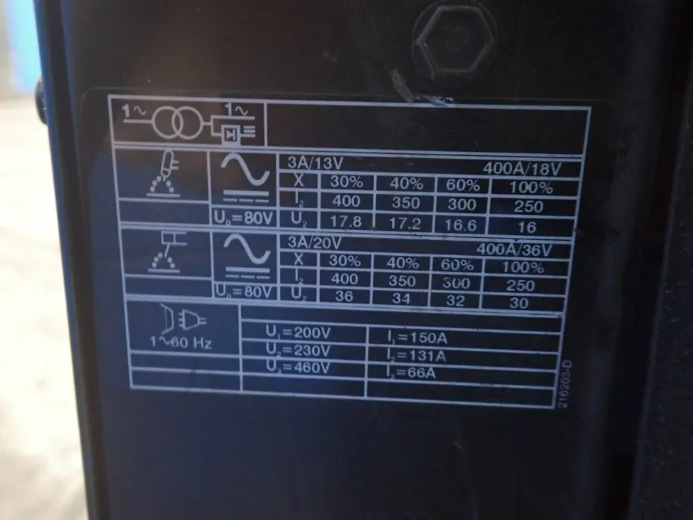 Miller Electric 400 Amps Welder - Syncrowave 350 Lx