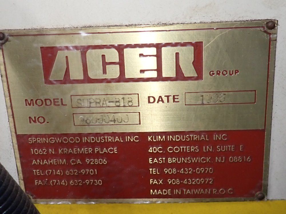 Acer Group 18" X 8" Surface Grinder - Supra-818