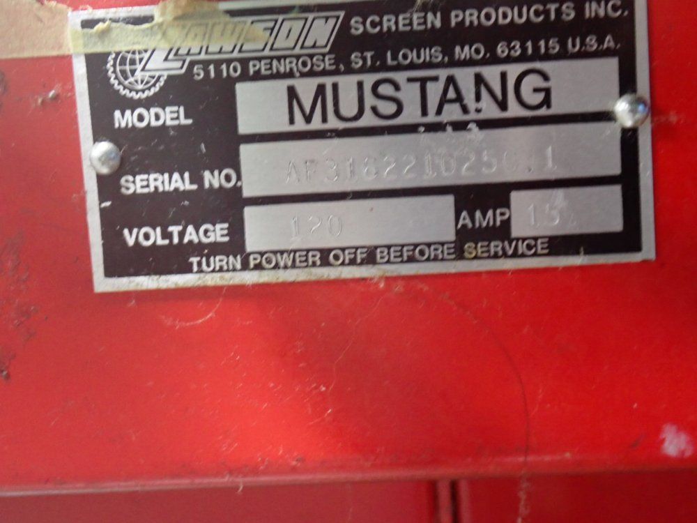 Lawson Screen Products Inc Graphic Screen Printing Press - Mustang