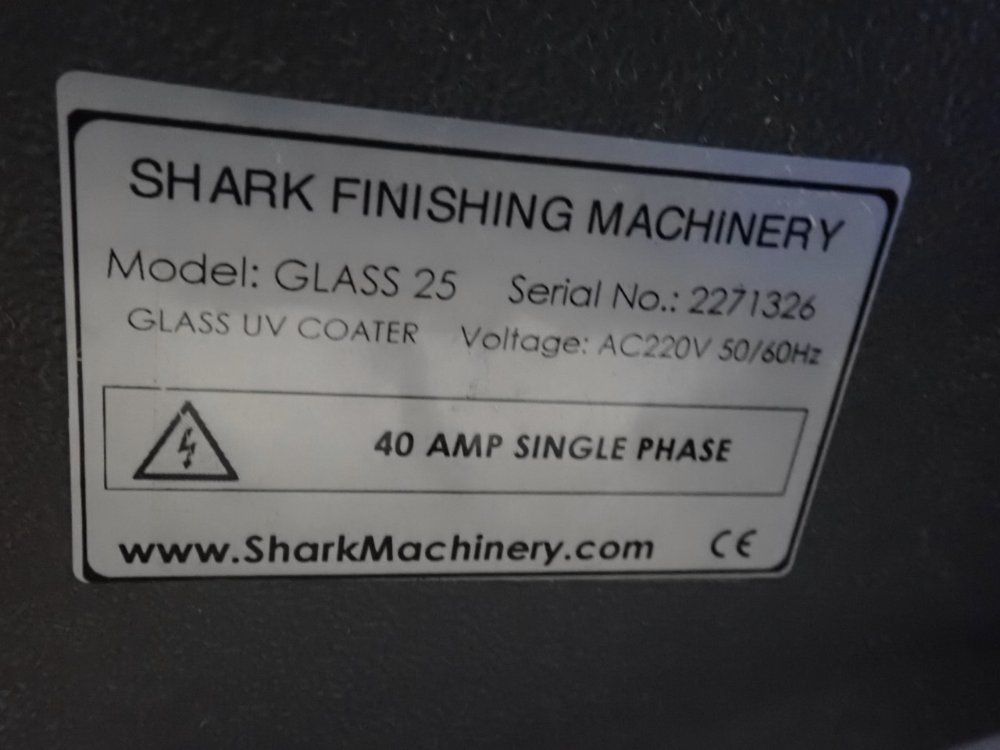 Shark Finishing Machinery 40 Amps Glass Uv Coater - Glass 25