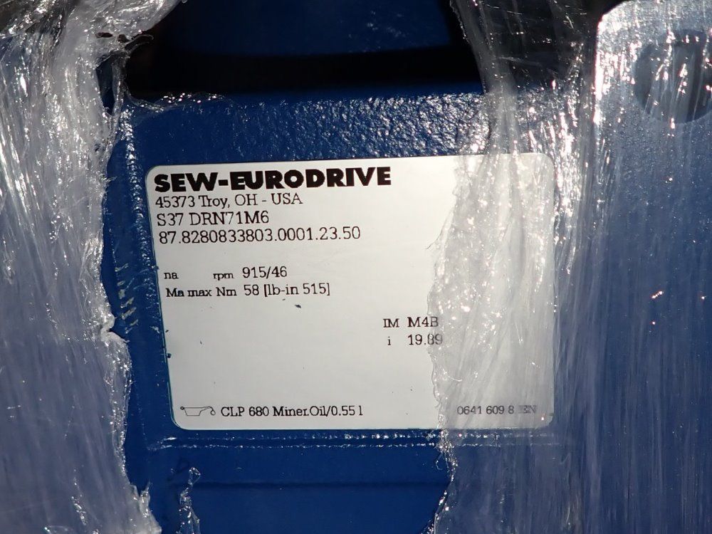 Sew-eurodrive 0.33 Hp Gear Drive - S37 Drn71m6