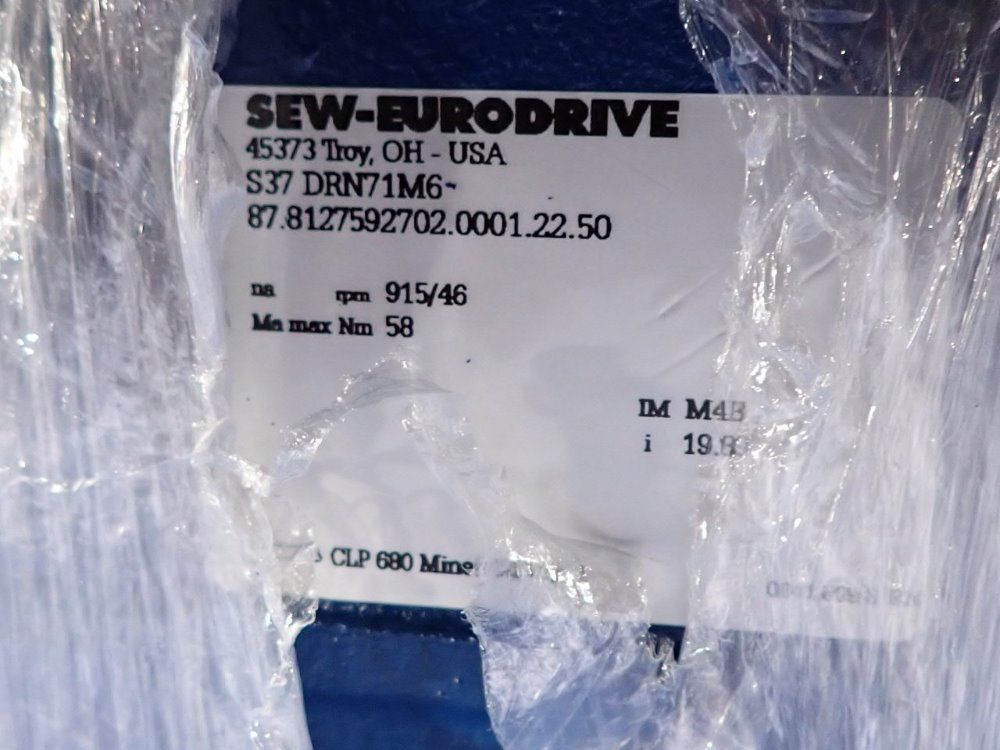 Sew-eurodrive 0.33 Hp Gear Drive - S37 Drn71m6