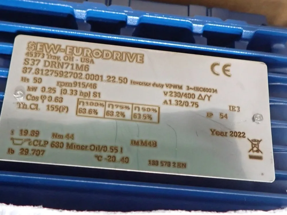 Sew-eurodrive 0.33 Hp Gear Drive - S37 Drn71m6