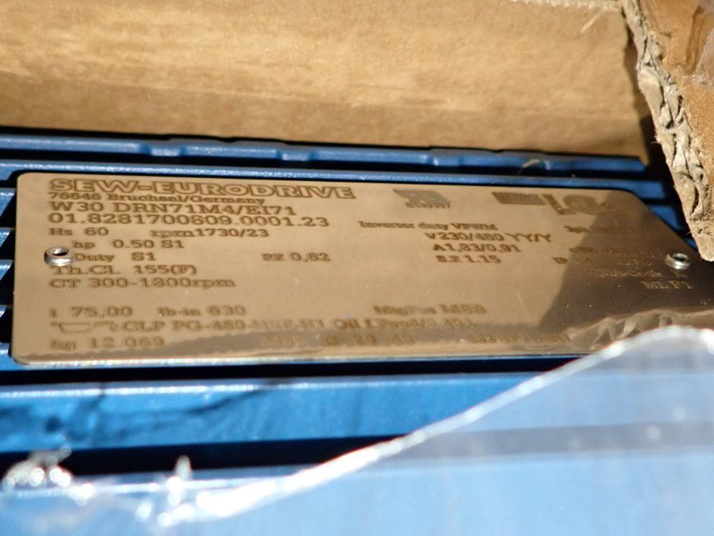 Sew-eurodrive 0.50 Hp Gear Drive - W30 Drn71m4/ei71