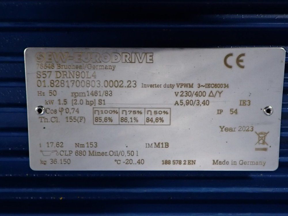 Sew-eurodrive 2 Hp Gear Drive - S57 Drn90l4