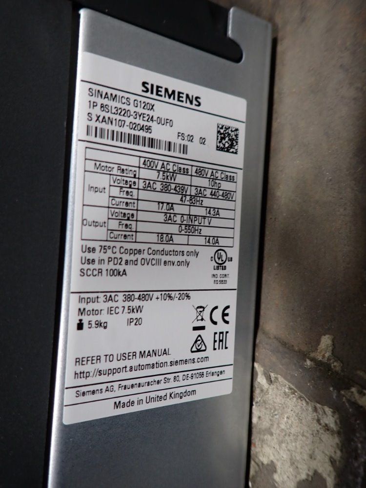 Siemens Frequency Converter - Sinamics G120x