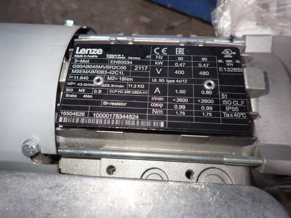Lenze 0.47 Kw Gear Drive - G50ab045mvbr2c00