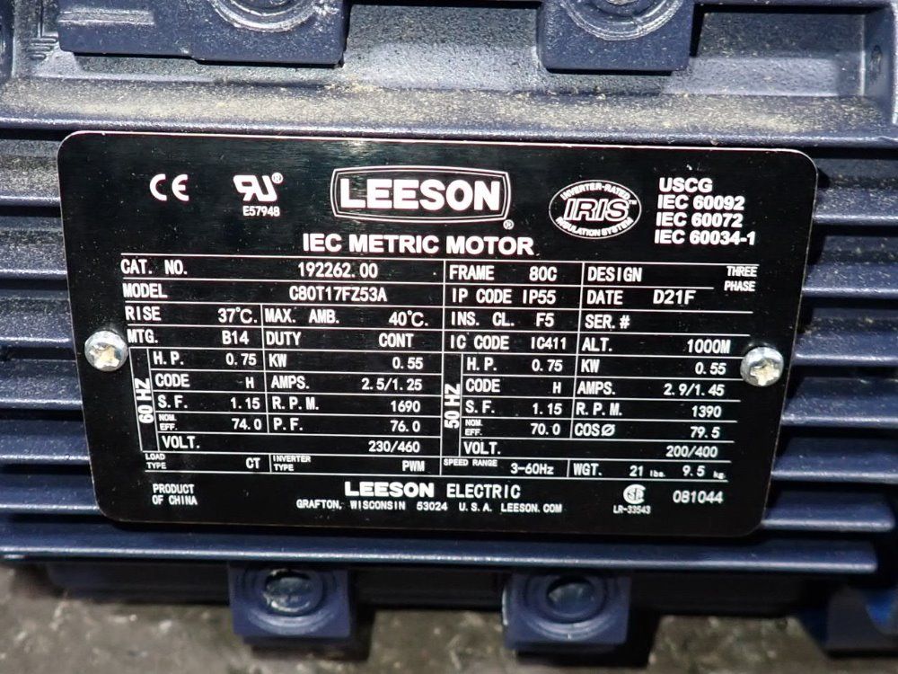 Leeson 0.75 Hp Motor - C80t17fz53a