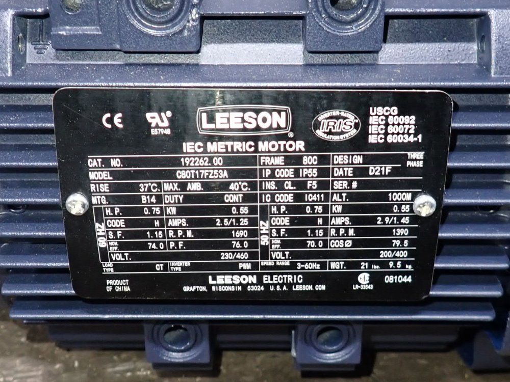 Leeson 0.75 Hp Motor - C80t17fz53a