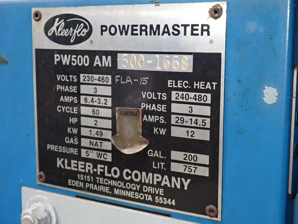 Kleer-flo Company 200 Gal. Parts Washer - Pw500 Am