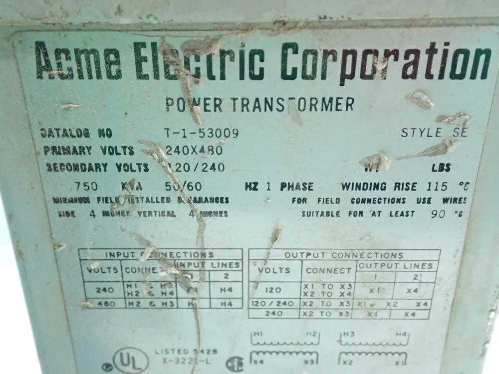 Acme Electric Power Transformer - T-1-53009