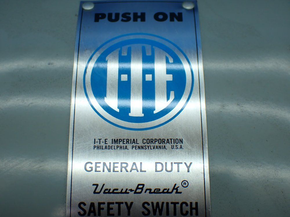 Ite Imperial 15hp General Duty Vacu-break Safety Switch - Ju-322
