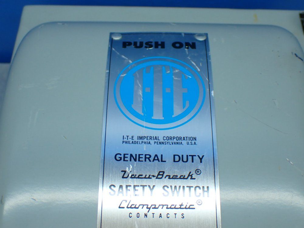 Ite Imperial 15hp General Duty Vacu-break Safety Switch - Ju-322