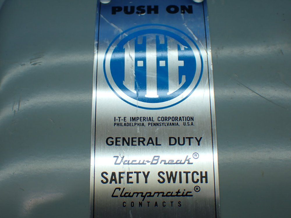 Ite Imperial 15hp General Duty Vacu-break Safety Switch - Ju-322