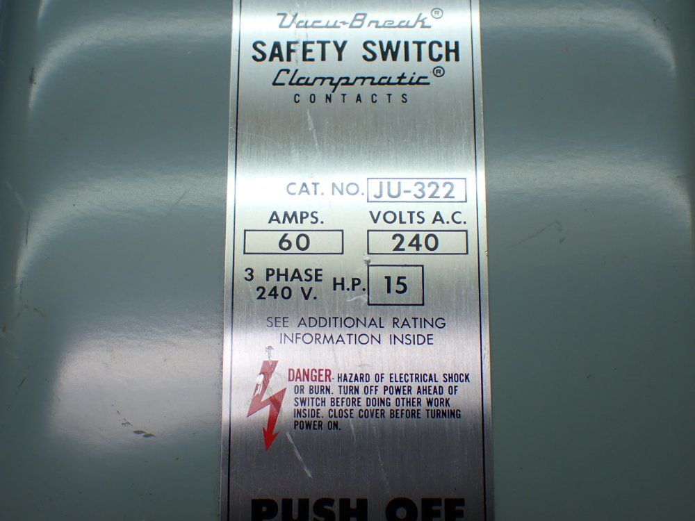Ite Imperial 15hp General Duty Vacu-break Safety Switch - Ju-322