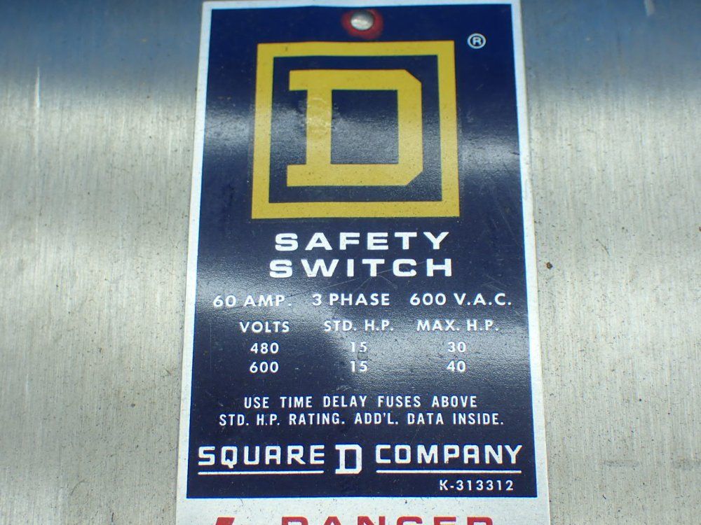 Square D 40hp Safety Switch