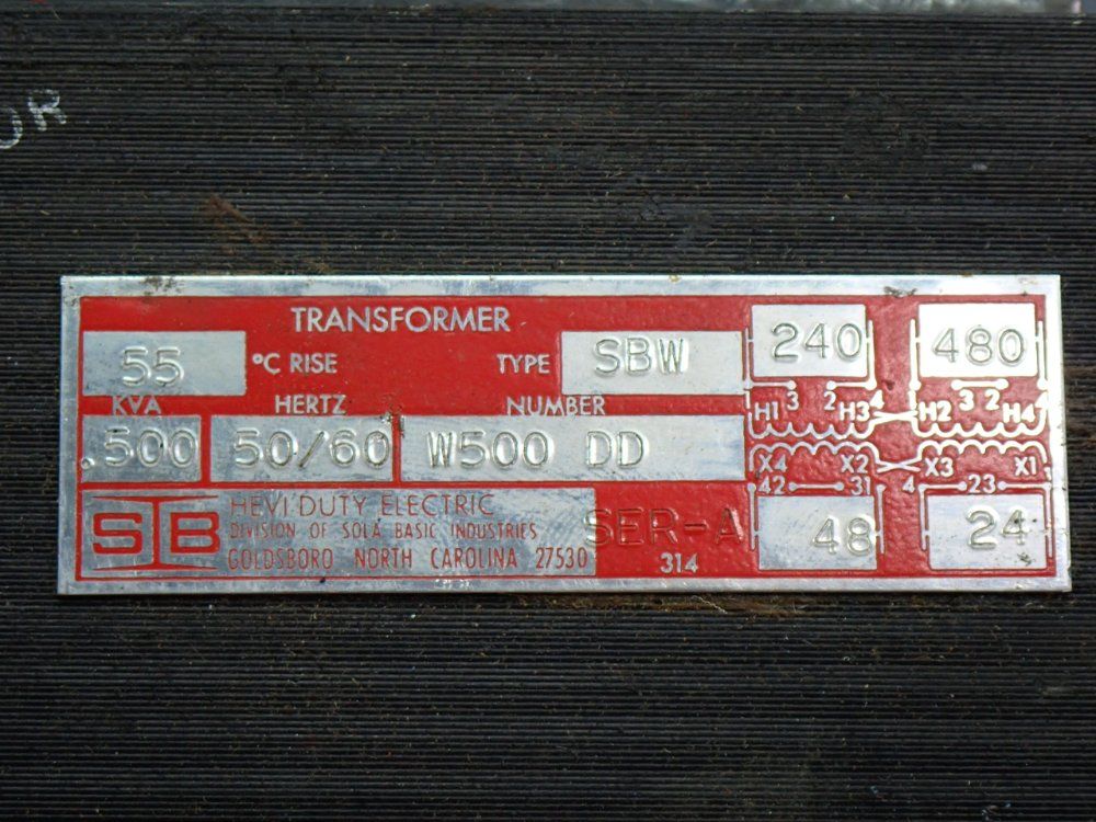 Hevi-duty Electric Control Transformer - W500dd