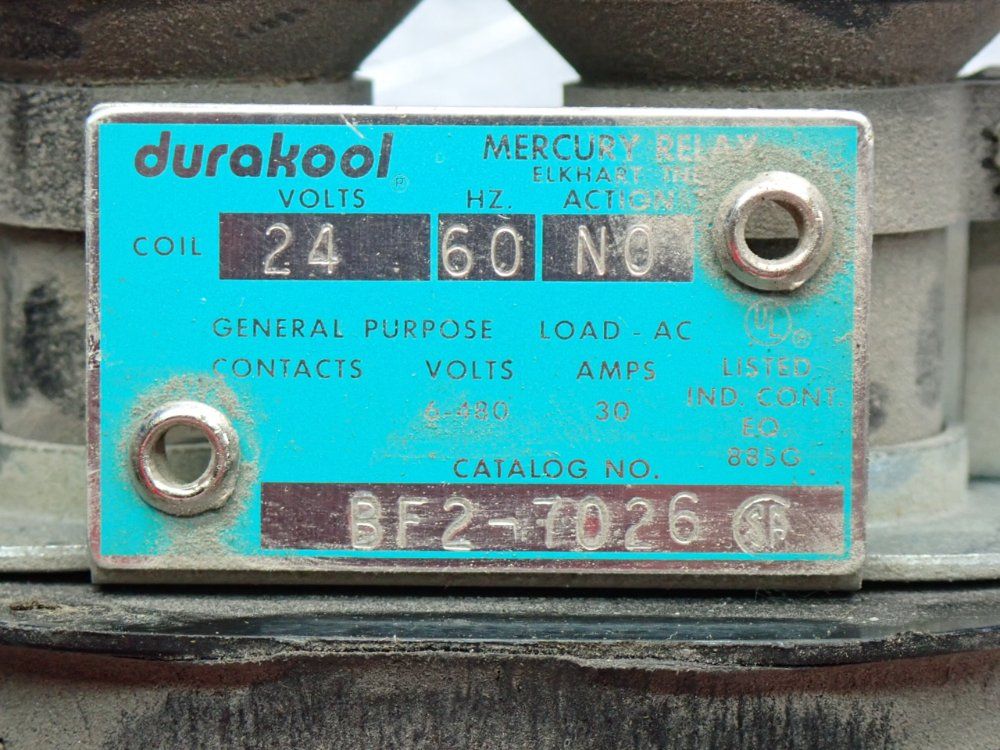 Durakool Mercury Displacement Relay - Bf2-7026