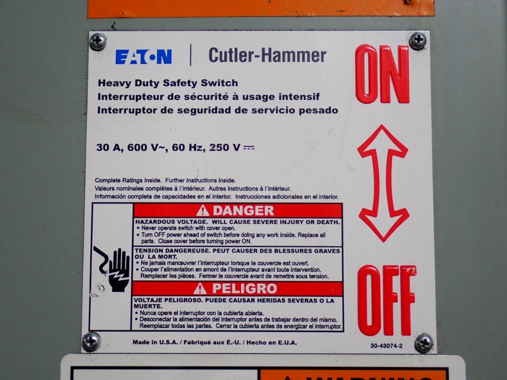 Eaton 30 A Heavy Duty Switch