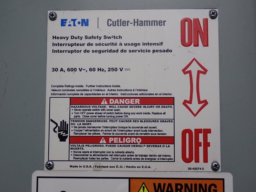 Eaton 30 A Heavy Duty Switch