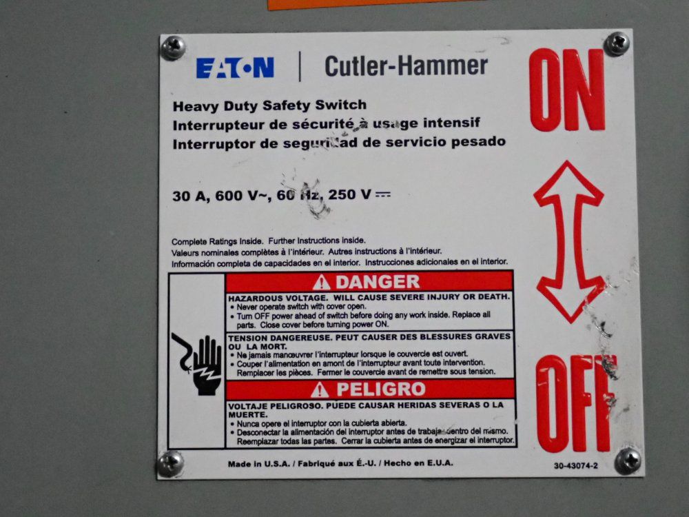 Eaton 30 A Heavy Duty Switch