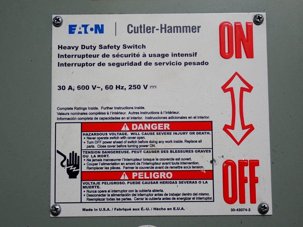 Eaton 30 A Heavy Duty Switch