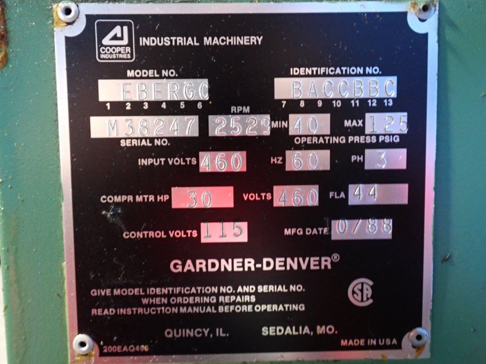 Gardner Denver 22 Kw Air Comressors - Ebergc
