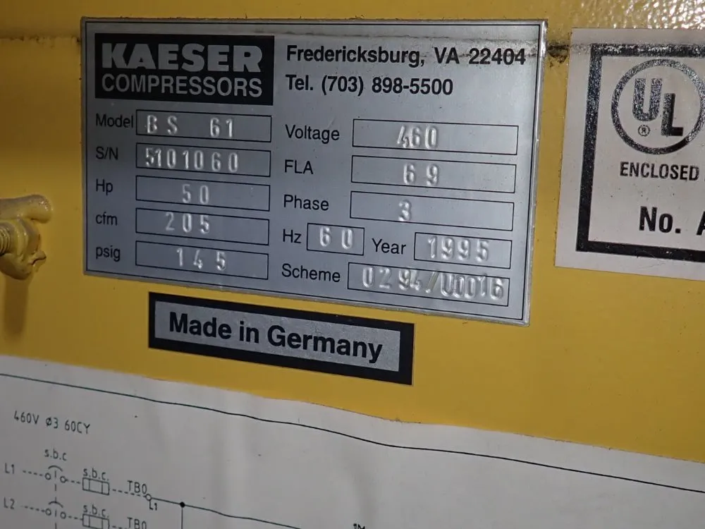 Kaeser 50 Hp Air Compressor - Bs 61