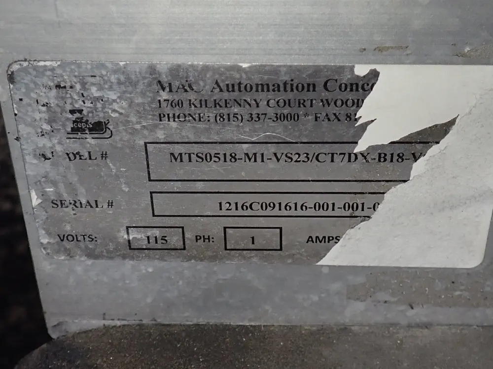 Mac Automation 17" X 62" Power Belt Conveyor