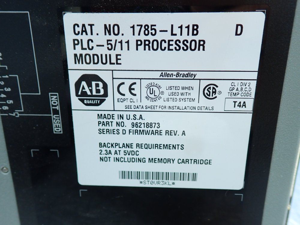 Allen Bradley Plc-5 Processor Module - 1785-l11b