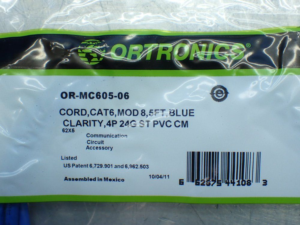 Ortronics 5ft 10 Cat6 Moudle Patch Cords. - Or-mc605-06