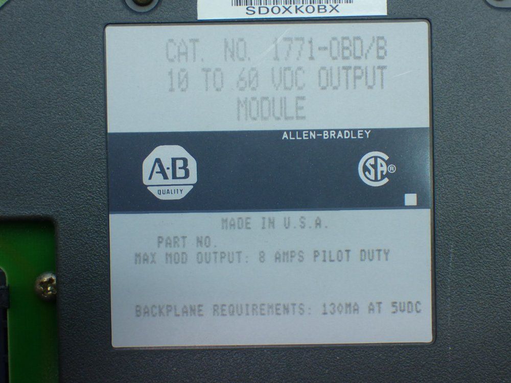 Allen-bradley 5, 16-channel, 10–60v Dc Digital Output Modules - 1771-obd/b