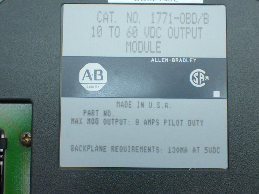 Allen-bradley 5, 16-channel, 10–60v Dc Digital Output Modules - 1771-obd/b